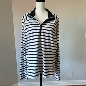 J. Crew Active Cloud stretch half  zip pullover stripes women's size 2X